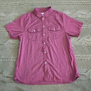 Burlebo Short Sleeve Button Up Maroon Pearl Snap Western Shirt